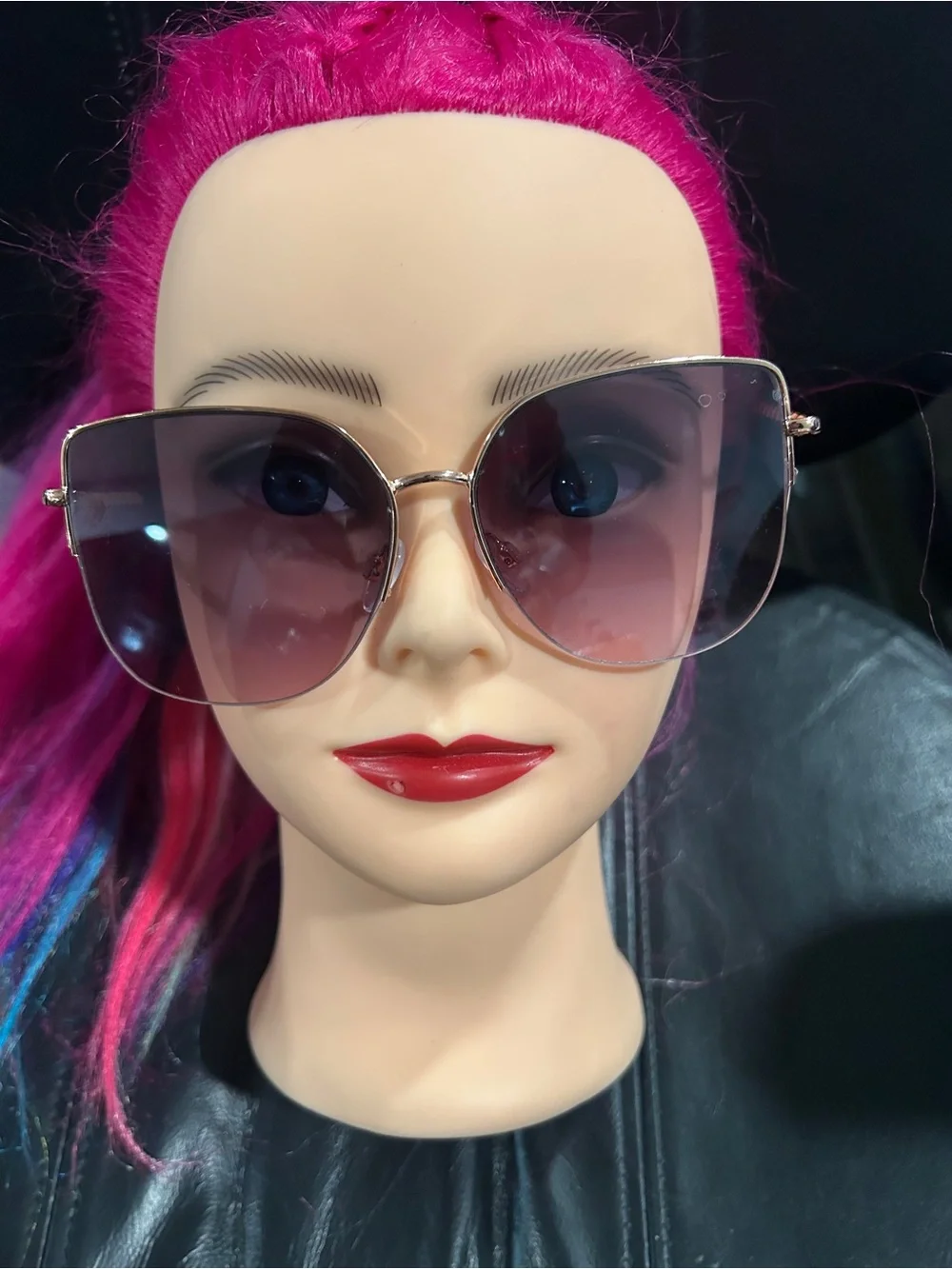 Fashion Oversized Gradient Lens Women's Sunglasses - Pink